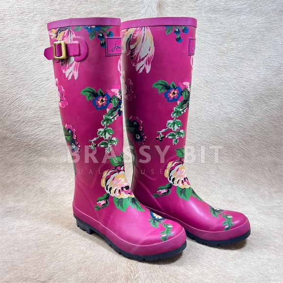 Joules Floral Welly Rain Boots - Picture 1 of 6